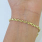 Real 14k Rope Bracelet Solid Yellow Gold 4mm 8.5 Inch Men women Diamond Cut