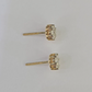 14k Diamond Flower Earrings Yellow gold Real Screw-Back Women Men Studs