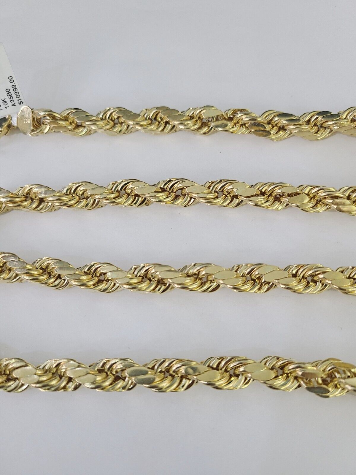 10K Yellow Gold Rope Chain Mens Necklace 10mm 18" 22" 24" 26" 28" 30" Inch