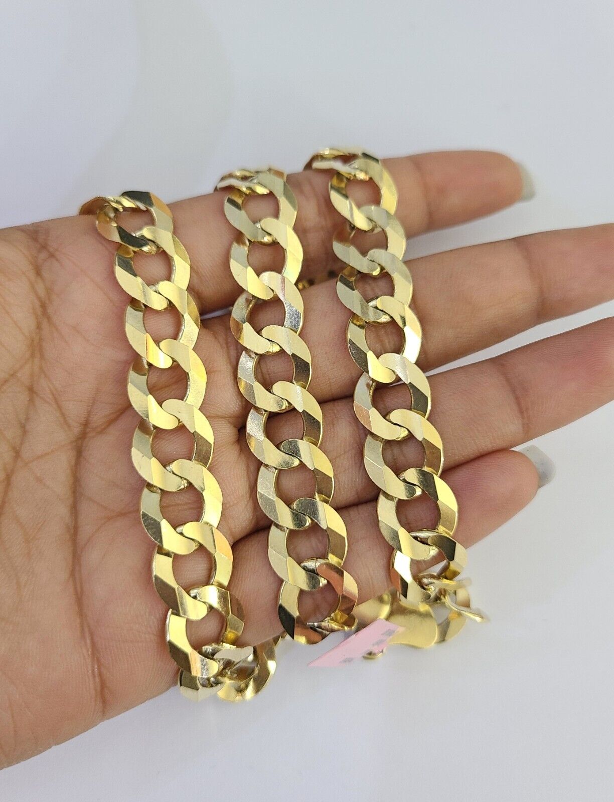 14k Cuban Curb Link Chain Solid Yellow Gold Necklace 11mm 20"-30" Inch Real