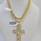 10k Gold Byzantine Necklace Jesus Cross Charm 18-26 inches 3mm SET Chain