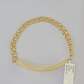 10k Yellow Gold Chino ID Bracelet Size 8" 6mm Inches Box Lock Real 10kt