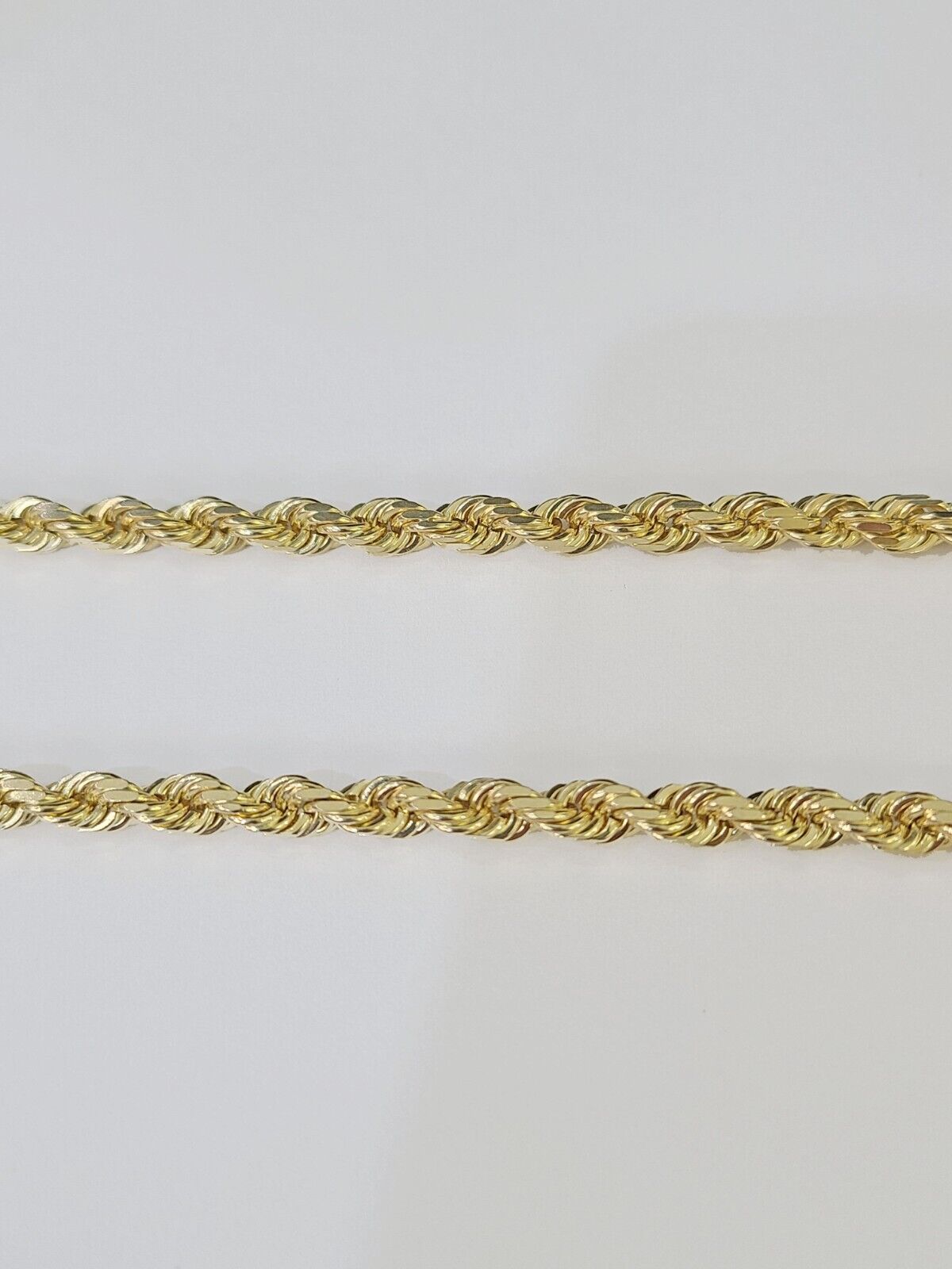 10K Real Solid Yellow Gold Rope Chain Necklace 5mm Length 18" 20" 22" 24" 26"