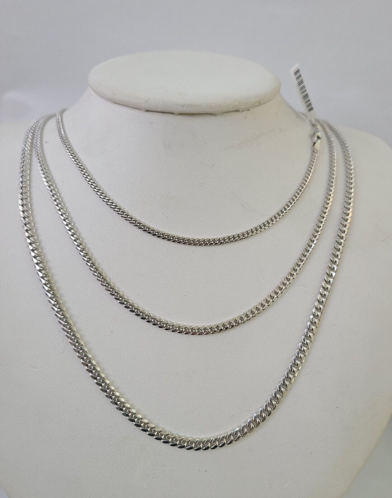 10k Miami Cuban Link Chain White Gold Necklace 18-26 Inches Real Men Women