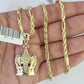 10k Milano Rope Chain Imperial Crown Charm Necklace SET 3mm 18"-26" Pendant