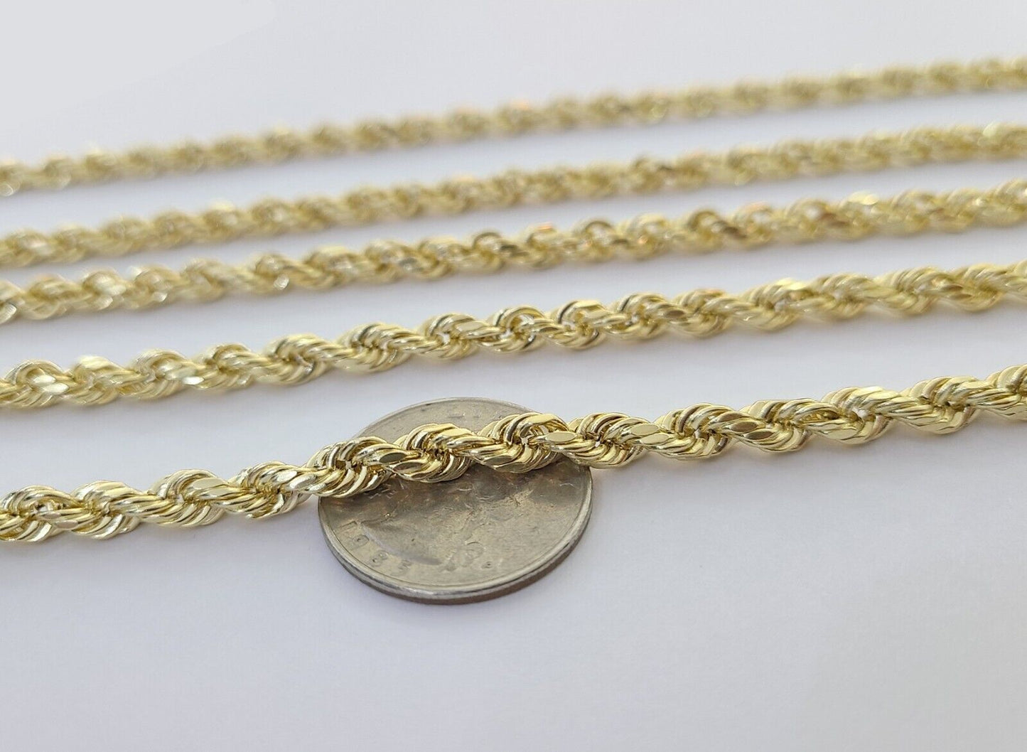 10k Yellow Gold Rope Chain 5mm 18"-26" Inch Real Gold 10kt All Sizes