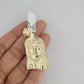 10k Gold Solid Cuban Curb Chain Jesus Head Pendant Set 3mm 18"-26" Necklace
