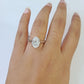 REAL 14k White Gold Diamond Ring Lab Created Ladies Wedding Engagement Genuine