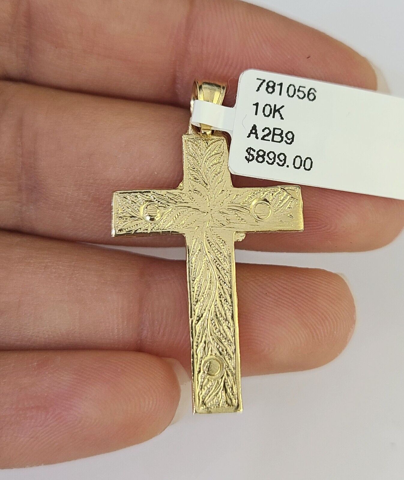 10K Gold Miami Cuban Chain Jesus Cross 18"-28" 3mm Pendant Necklace SET Charm