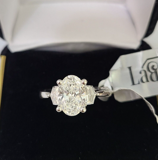 REAL 14k White Gold Diamond Ring Lab Created Ladies Wedding Engagement Genuine