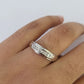 REAL 10k White Gold Diamond Ring Ladies Men Trio SET Wedding Engagement Genuine