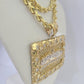 Real 14k Solid Rope Chain Last Supper Charm Set 6mm 18"-30" Necklace Gold