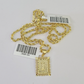 10k Gold Initial I Charm Rope Chain 16"-26" 2.5mm SET Necklace Alphabet Pendant