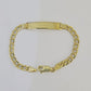 REAL 10K Gold ID Bracelet Kids Baby Cuban Curb Link Unisex