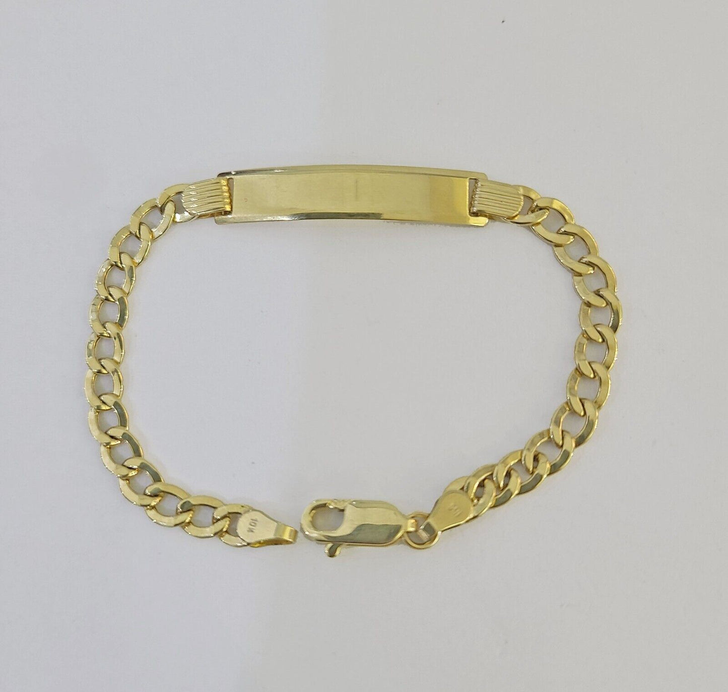 REAL 10K Gold ID Bracelet Kids Baby Cuban Curb Link Unisex