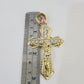 14k Gold Chain Jesus Cross Charm Solid Cuban Curb 5mm 20"-28" Inch SET Necklace