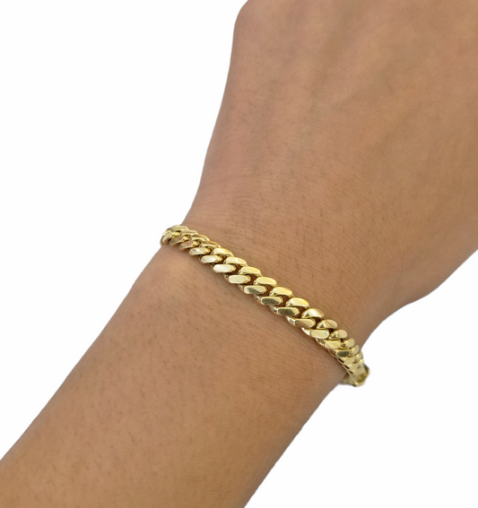 10k Solid Yellow Gold Miami Cuban Link Bracelet 6mm 8" Inch Real 10Kt Men Women