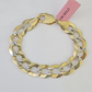 14K Gold Solid Bracelet Cuban Curb Link Diamond Cut 11mm 7" Inch REAL Gold