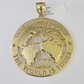 Real 10k The World is Yours Map Pendant Charm Yellow Gold Diamond Cut 10kt