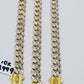 Real 10k Gold Cuban Link Royal 7mm Monaco chain 20" Bracelet 8' Set Diamond Cut