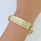 Real 10K Yellow Gold ID Bracelet Miami Cuban Link Solid 12mm 9" inch Name Plate