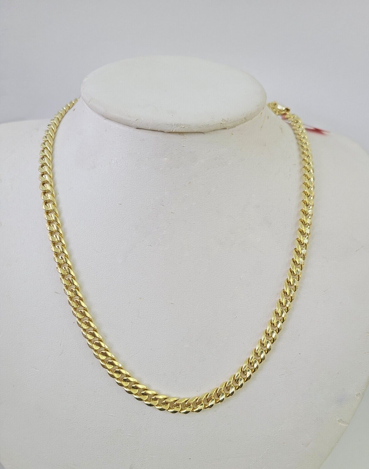 Real 14K Yellow Gold Miami Cuban chain Necklace 18 inch Choker 6mm Hollow