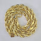 10K Yellow Gold Rope Chain Mens Necklace 10mm 18" 22" 24" 26" 28" 30" Inch