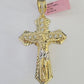 14k Jesus Christ Cross Charm Pendant Yellow Gold REAL Genuine 14kt