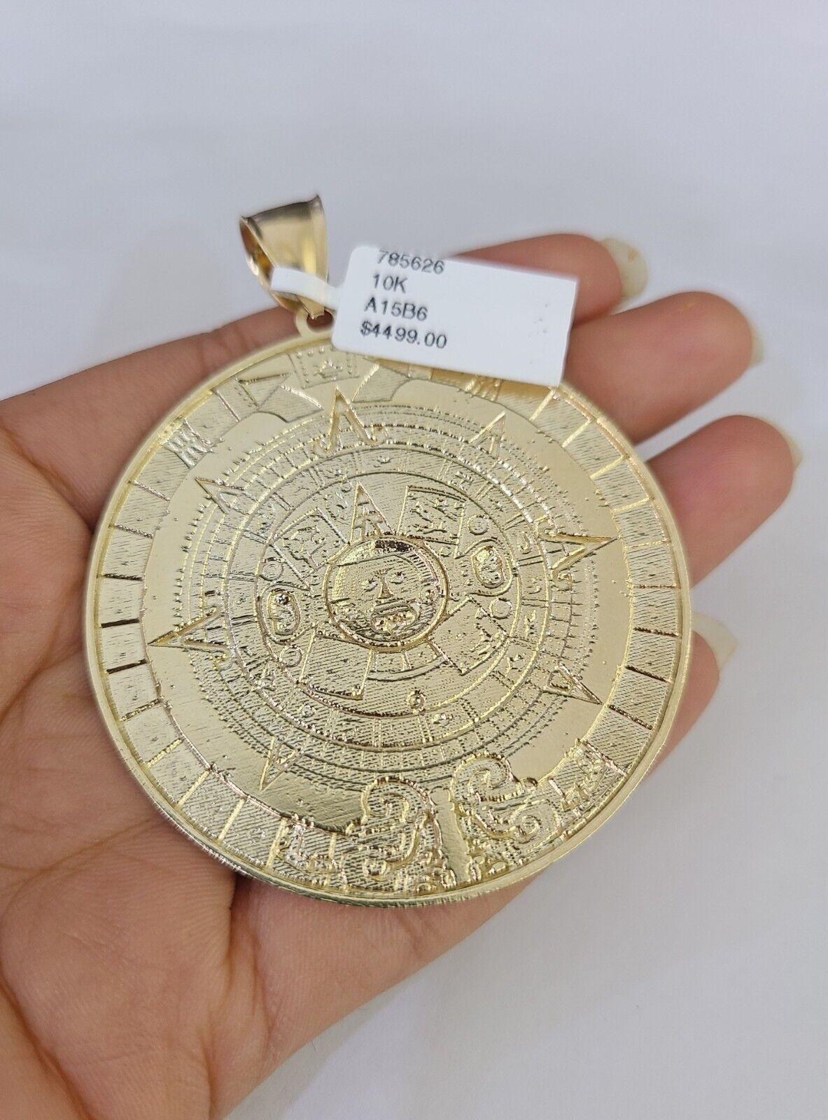 Real 10k Solid Rope Chain Mayan Calendar Charm Set 6mm 20"-30" Inch Necklace