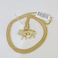 10K Gold Miami Cuban Chain Lion Charm Length 18"-26" 2.5mm REAL Yellow