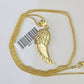 10K Solid Franco Chain Angel Wings Pendant Charm Necklace 18"-24" 1.5mm Gold