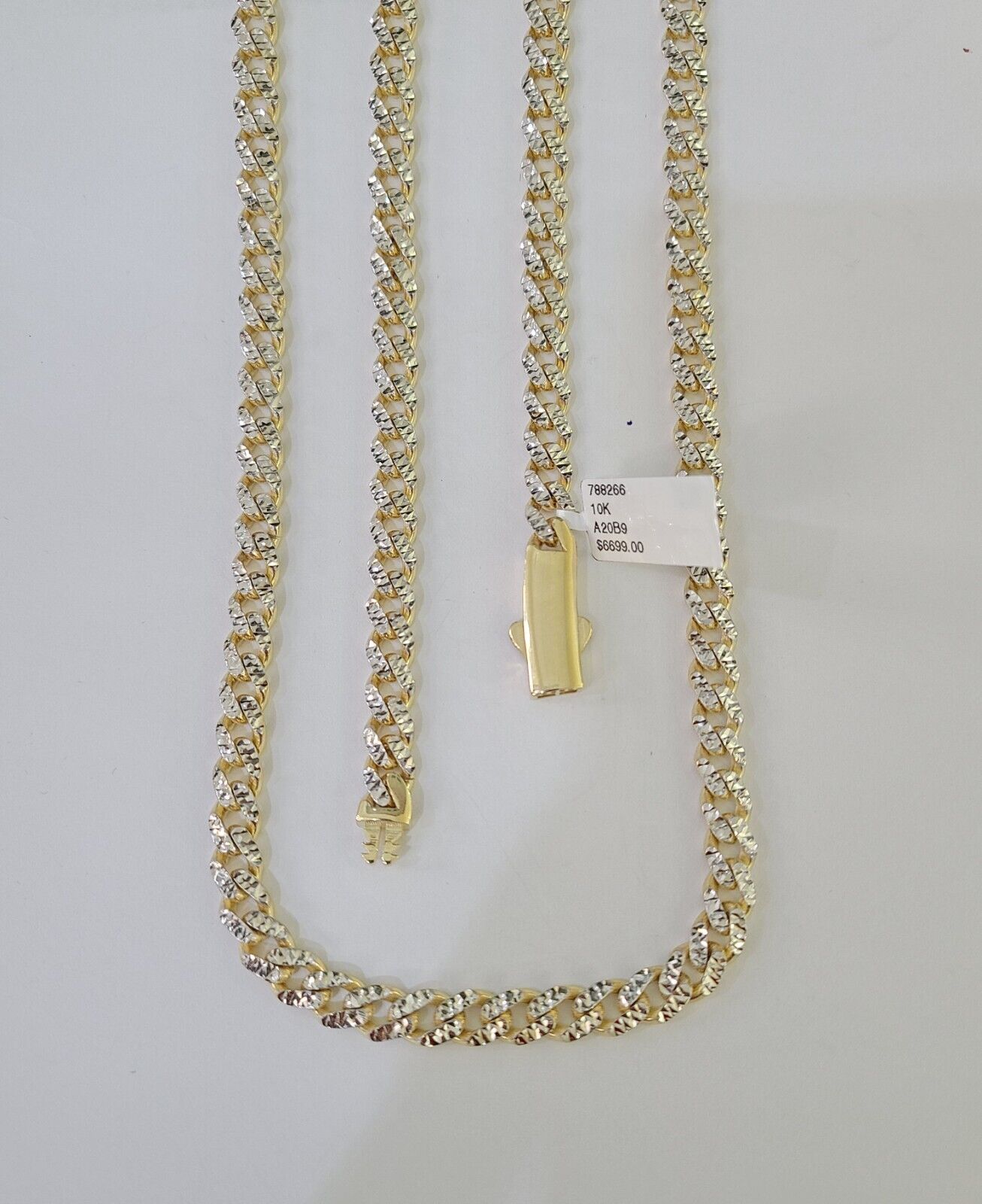 Real 10k Royal Monaco Chain 8mm Diamond Cut 18-26 inches Yellow Gold