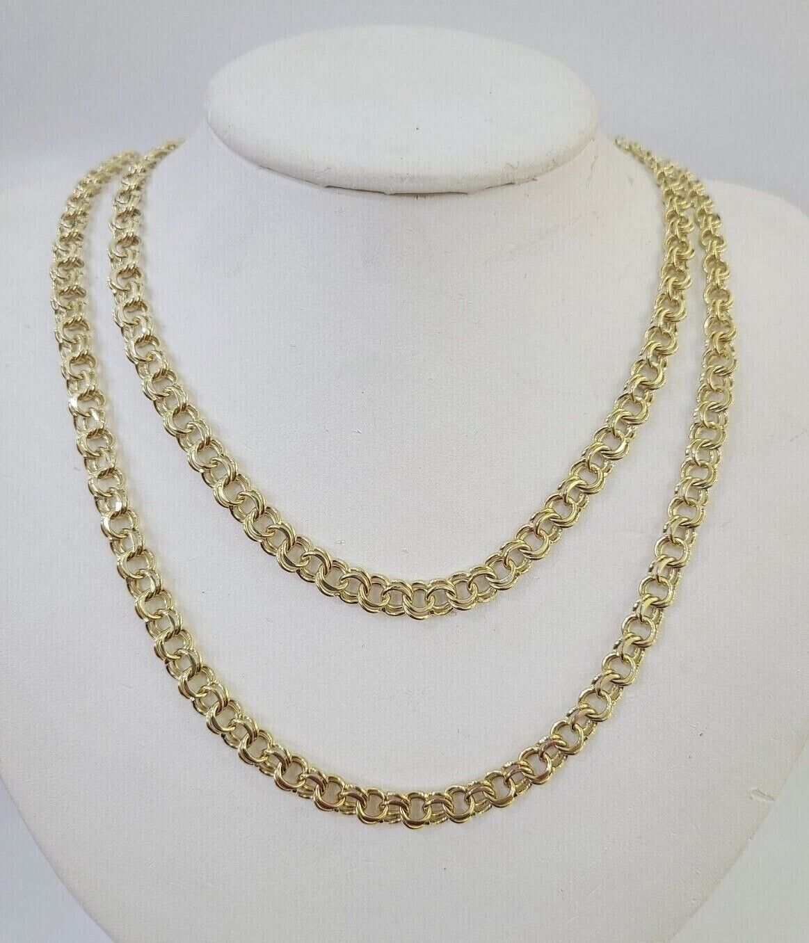 Real 10k Chino ID Chain Necklace Yellow Gold 6mm 18" 20" 22" 24" Genuine