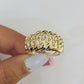 14K Gold Princesa Ring Bracelet 7" 7mm Real Yellow SET Flat Byzantine Link 14Kt