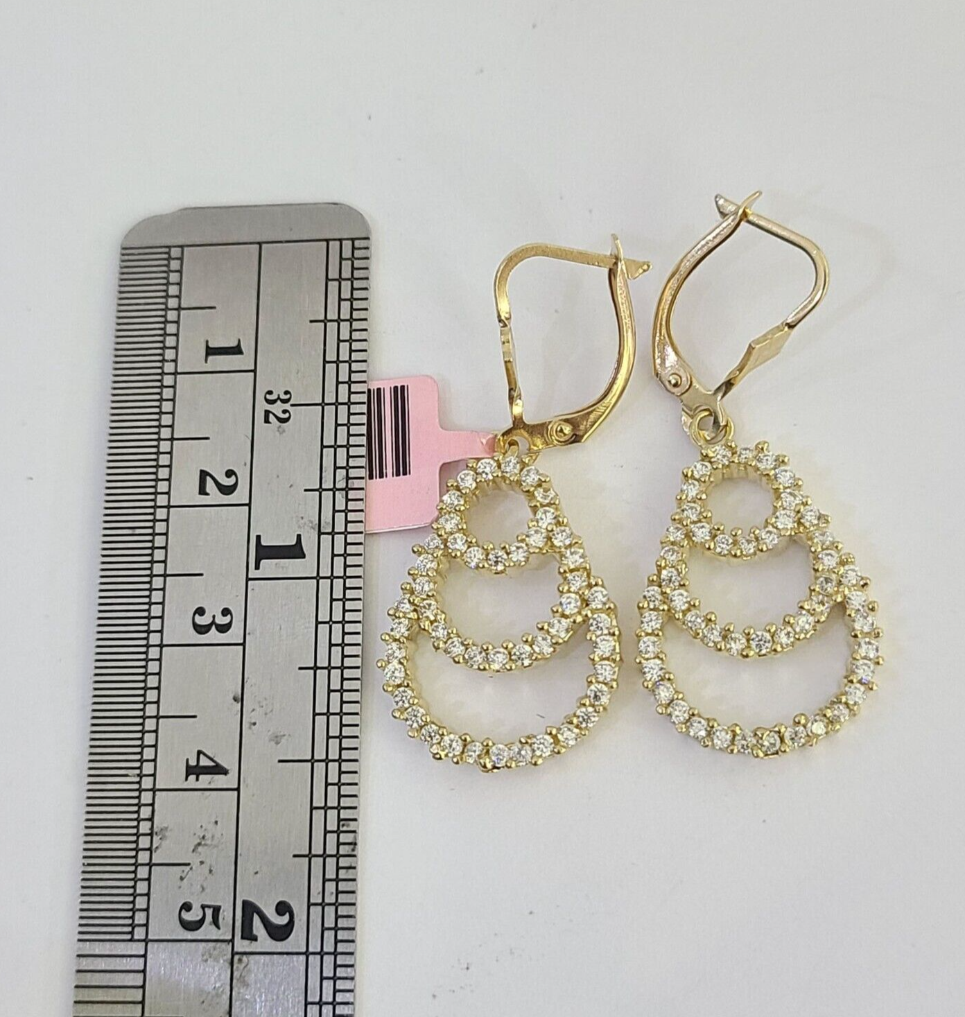 14k Chandelier Dangle Earrings Yellow Gold Push Back Real Women Genuine 14Kt