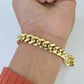 Real 10k Miami Cuban Link Bracelet Gold 10mm 8" Box Lock 10kt Yellow Gold