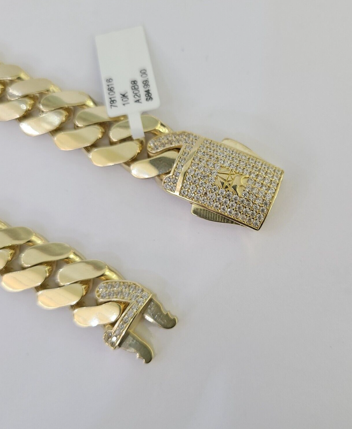 Real 10K Royal Monaco Bracelet Yellow Gold 8.5" Box Clasp 13mm Genuine Mens