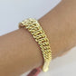 14K Gold Princesa Ring Bracelet 7.5" 7mm Real Yellow SET Flat Byzantine 14Kt