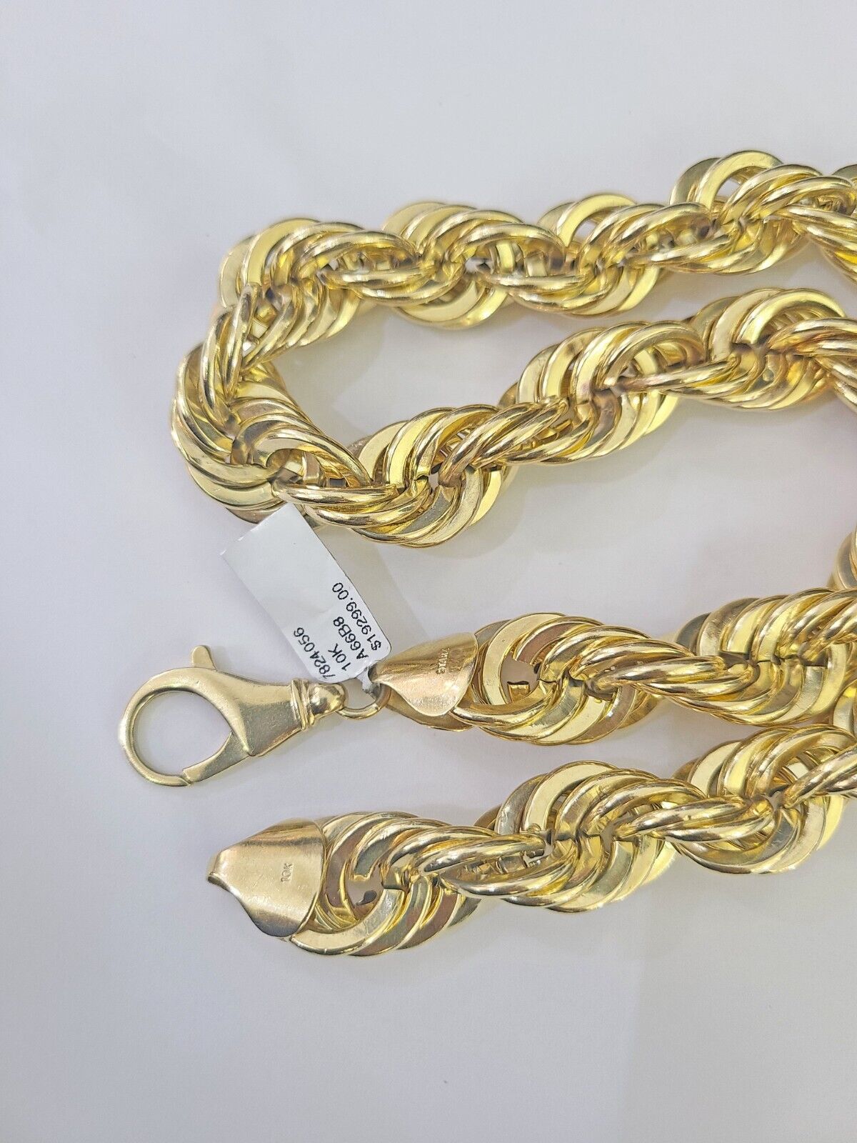 10k REAL Yellow Gold Rope Chain Necklace 16mm 20" Men's Thick 10kt