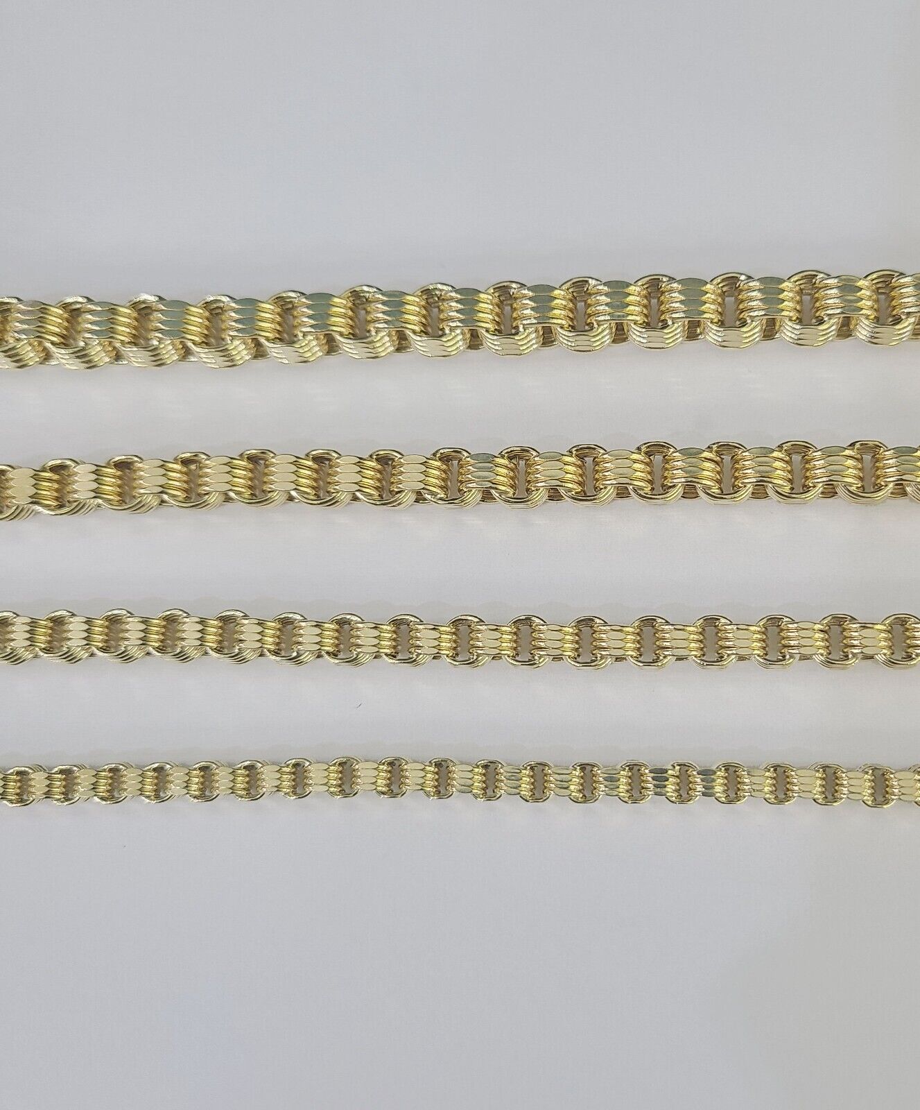 10k Byzantine Chain Yellow Gold Necklace 4mm-7mm 20-30 Inches Real Men Women