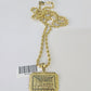 Real 10k 3mm Rope Chain Last Supper Pendant Charm 18" 20" 22" 24" 26" Set Yellow