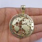 10K Yellow Gold Real Pendant The World is Your Solid fit a 7mm chain bail expand