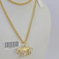 10K Gold Miami Cuban Chain Lion Charm Length 18"-26" 2.5mm REAL Yellow