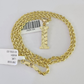 10k Gold Initial I Charm Rope Chain 16"-26" 2.5mm SET Necklace Alphabet Pendant