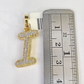 10k Yellow Gold Diamond I Charm Pendant Initial Alphabet Letter Real Genuine