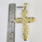 10K Franco Chain Jesus Cross Pendant Charm Necklace 20"-26" 5mm Gold Yellow SET