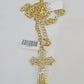 10k Gold Chain Cross Charm Solid Cuban Curb Link 5mm 18"-28" Inch DiamondCut SET
