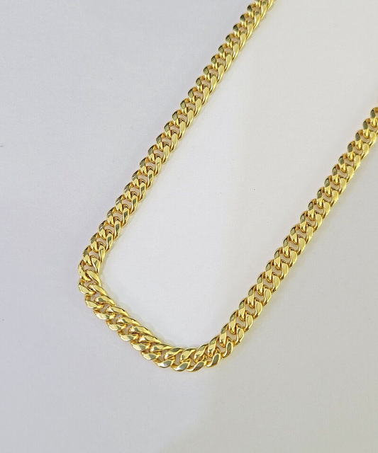 10K Miami Cuban Link Chain Yellow Gold Real 5mm 24 inch Necklace