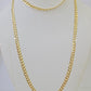 10k Gold Cuban Curb Link chain 4mm 24 Inch Real Yellow Gold Real Genuine