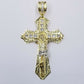 10k Gold Mens Byzantine Box Necklace 26" Cross Charm Pendant Jesus